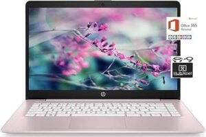 The HP 2021 14-inch HD laptop is a reliable and efficient device perfect for everyday tasks. Powered by an Intel Celeron N4000 processor, it can reach speeds of up to 2.6 GHz